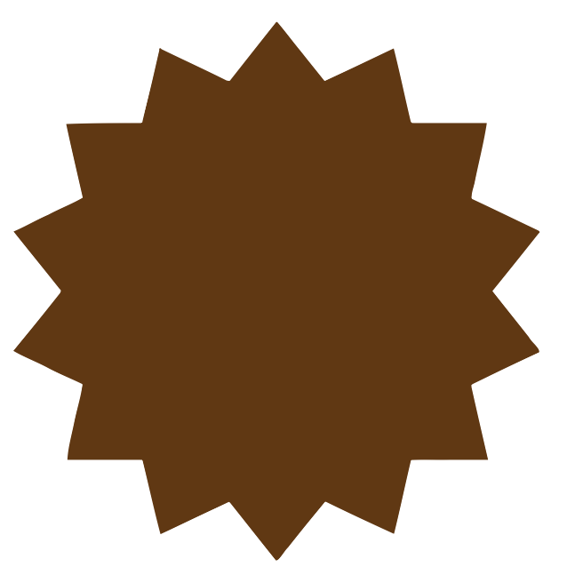 Brown multi-pointed star